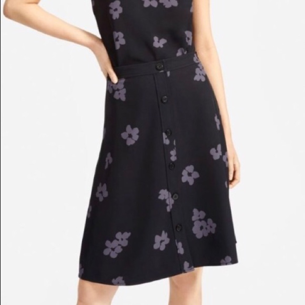 Everlane Japanese Go Weave Swing Skirt Floral